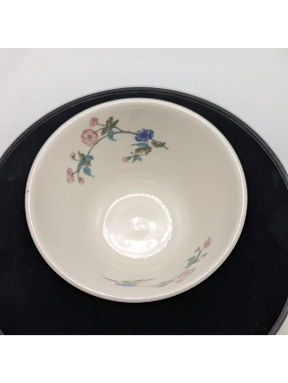Syracuse China Custard Cup Summerdale Floral White Ceramic Bowl 4 inch wide
